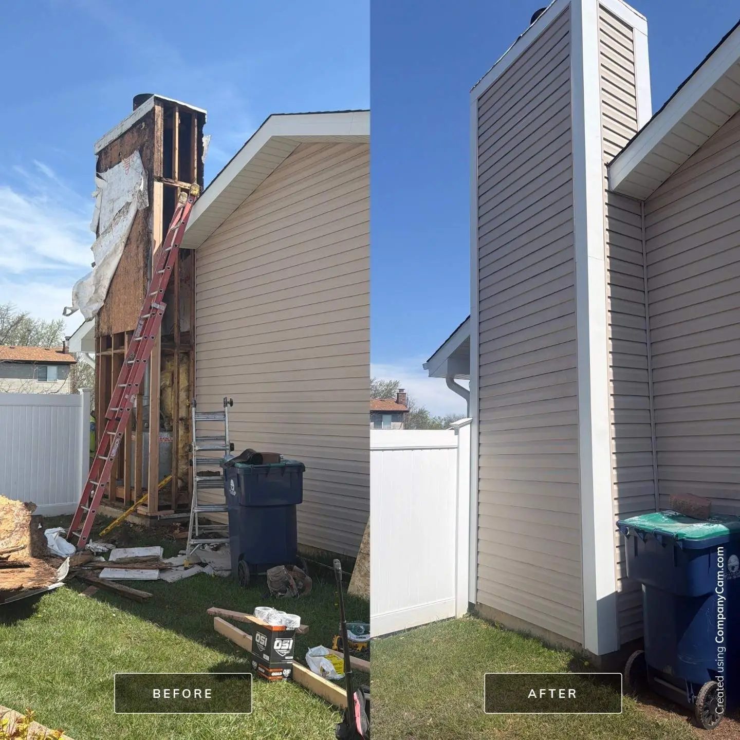 Chimney siding replacement — photo 6