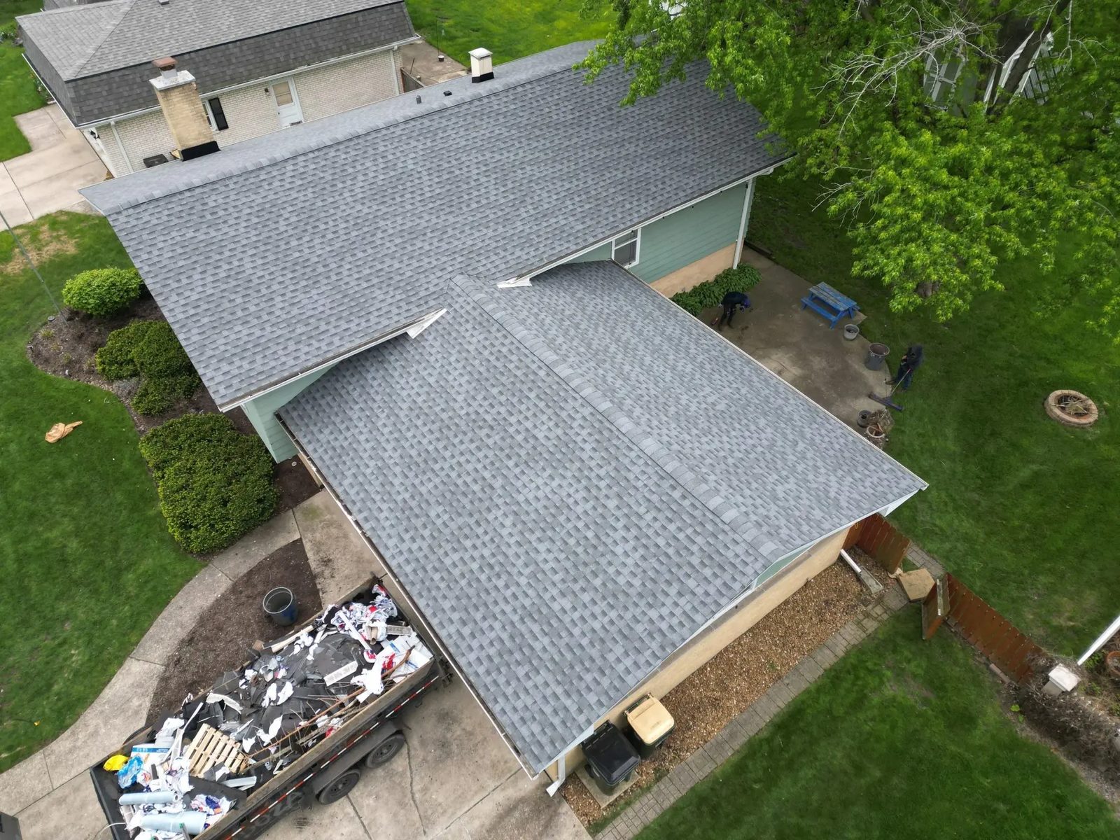 Roof replacement and chimney flashing — photo 2