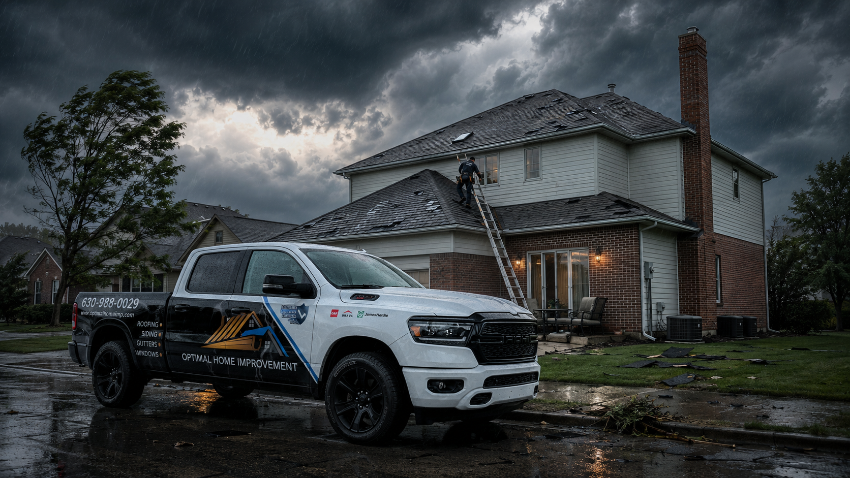 Storm damage restoration