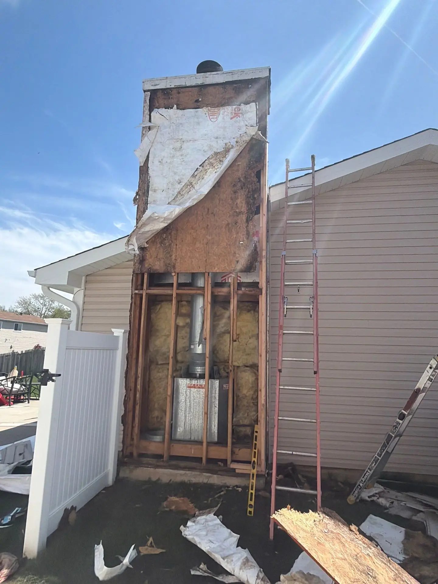 Chimney siding replacement — photo 2