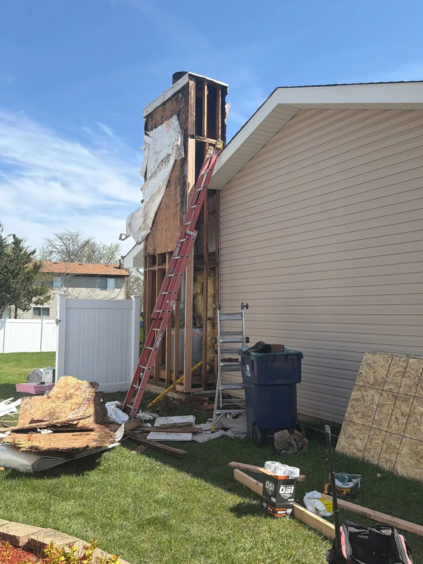 Chimney siding replacement